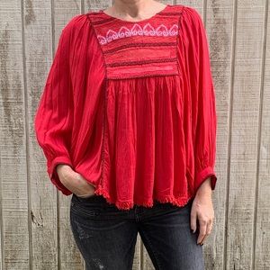 Free People Cyprus Embroidered Top - Medium - NWT